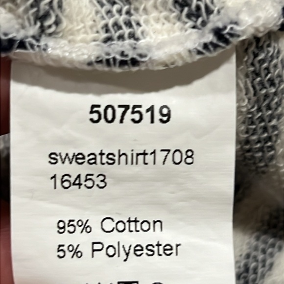 Ruffle‎ Sleeve Striped Sweater S Black White Jersey Knit Casual Cropped Boho - Picture 8 of 8